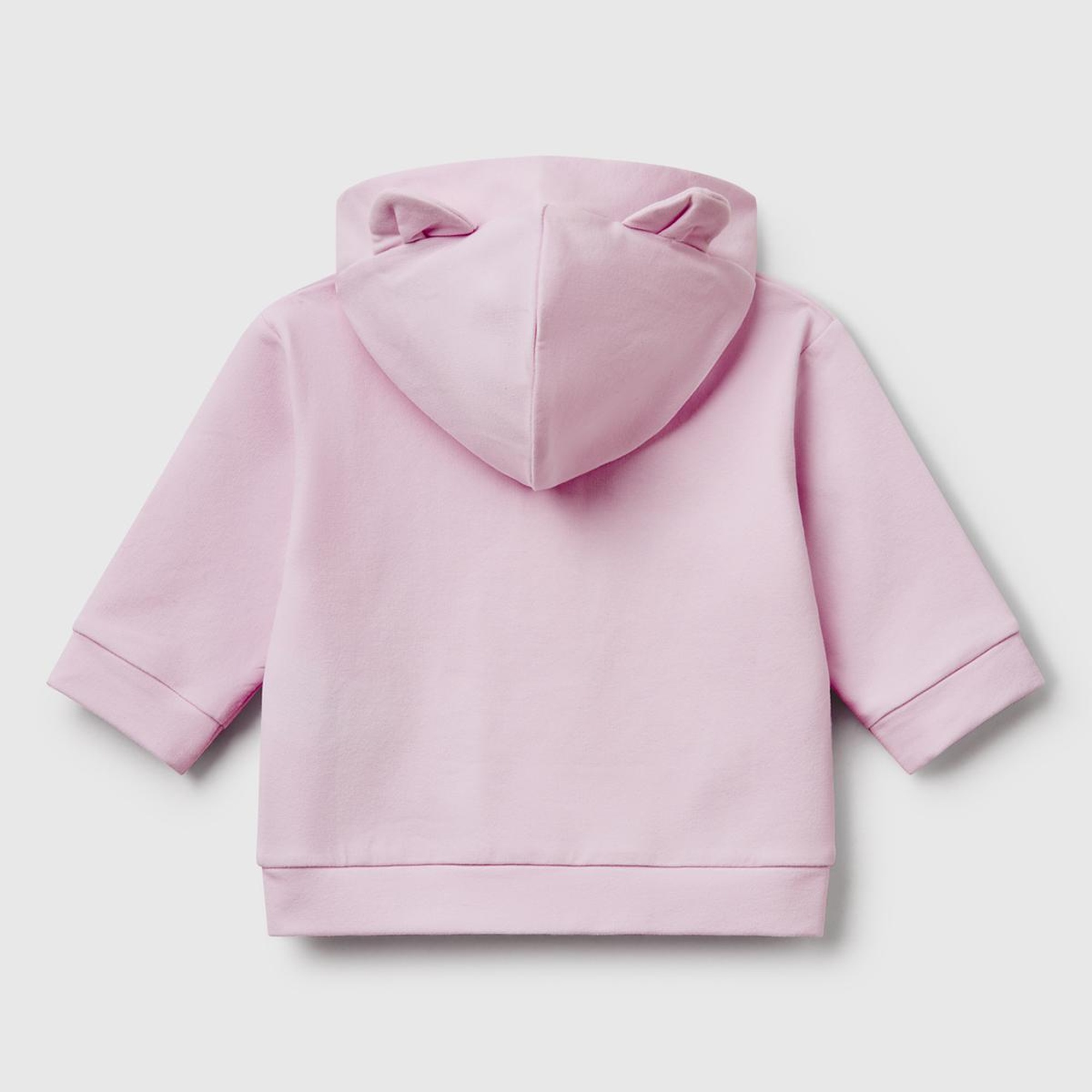 Bebek Lila Logo Etiketli Fermuarlı Kulaklı Kapüşonlu Sweatshirt