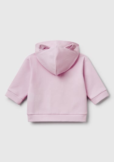  Bebek Lila Logo Etiketli Fermuarlı Kulaklı Kapüşonlu Sweatshirt