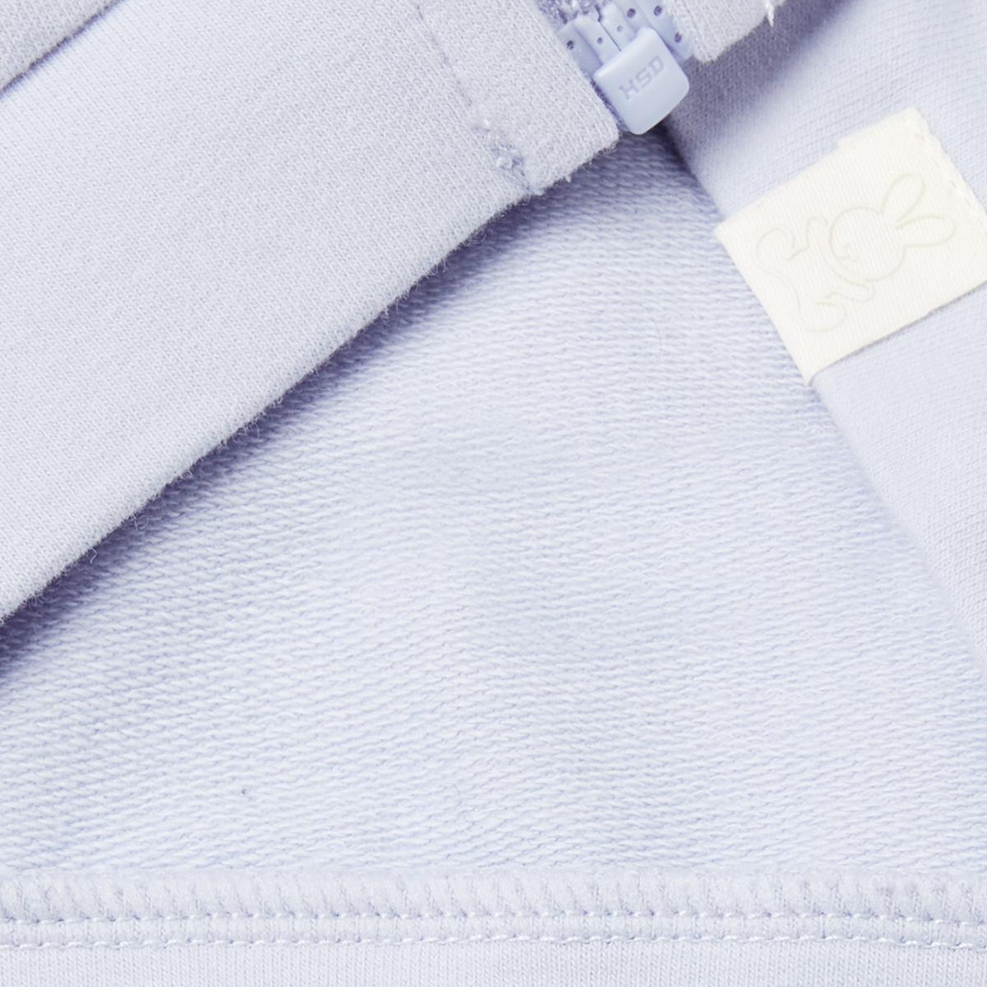 Bebek Açık Mavi Logo Etiketli Fermuarlı Kulaklı Kapüşonlu Sweatshirt