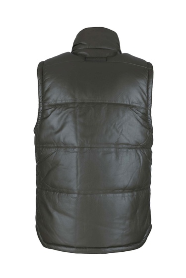  Tamer Tanca Erkek Hakiki Deri Yeşil Yelek Deri Mont