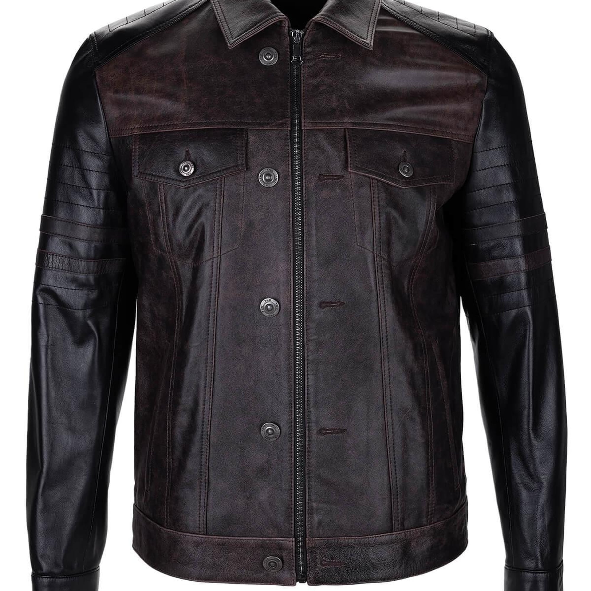 Tamer Tanca Erkek Hakiki Deri Siyah Antik Deri Mont