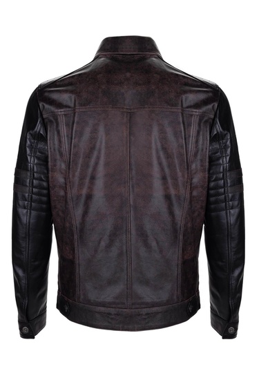  Tamer Tanca Erkek Hakiki Deri Siyah Antik Deri Mont