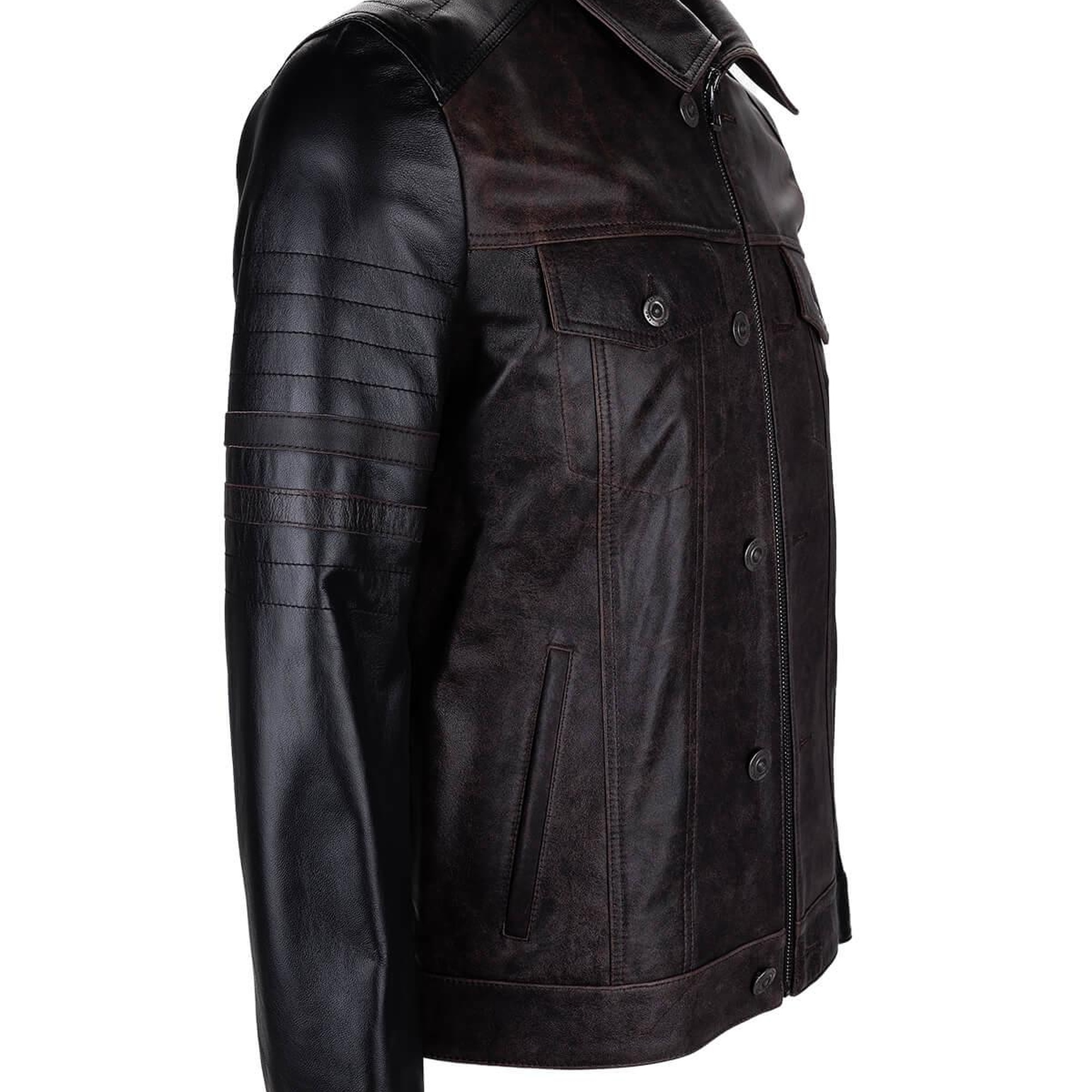 Tamer Tanca Erkek Hakiki Deri Siyah Antik Deri Mont