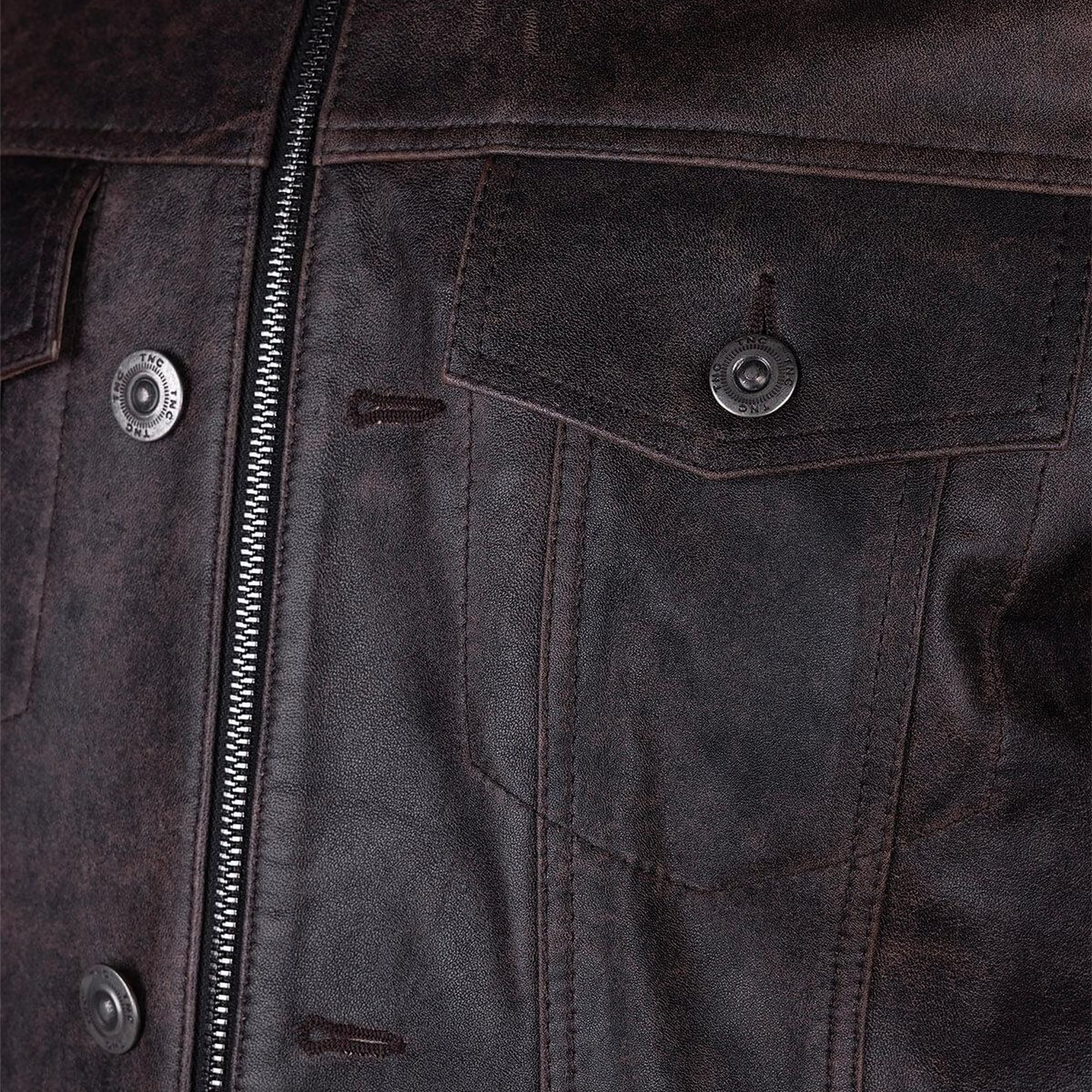 Tamer Tanca Erkek Hakiki Deri Siyah Antik Deri Mont