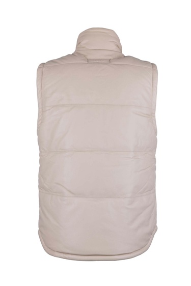  Tamer Tanca Erkek Hakiki Deri Bej Yelek Deri Mont