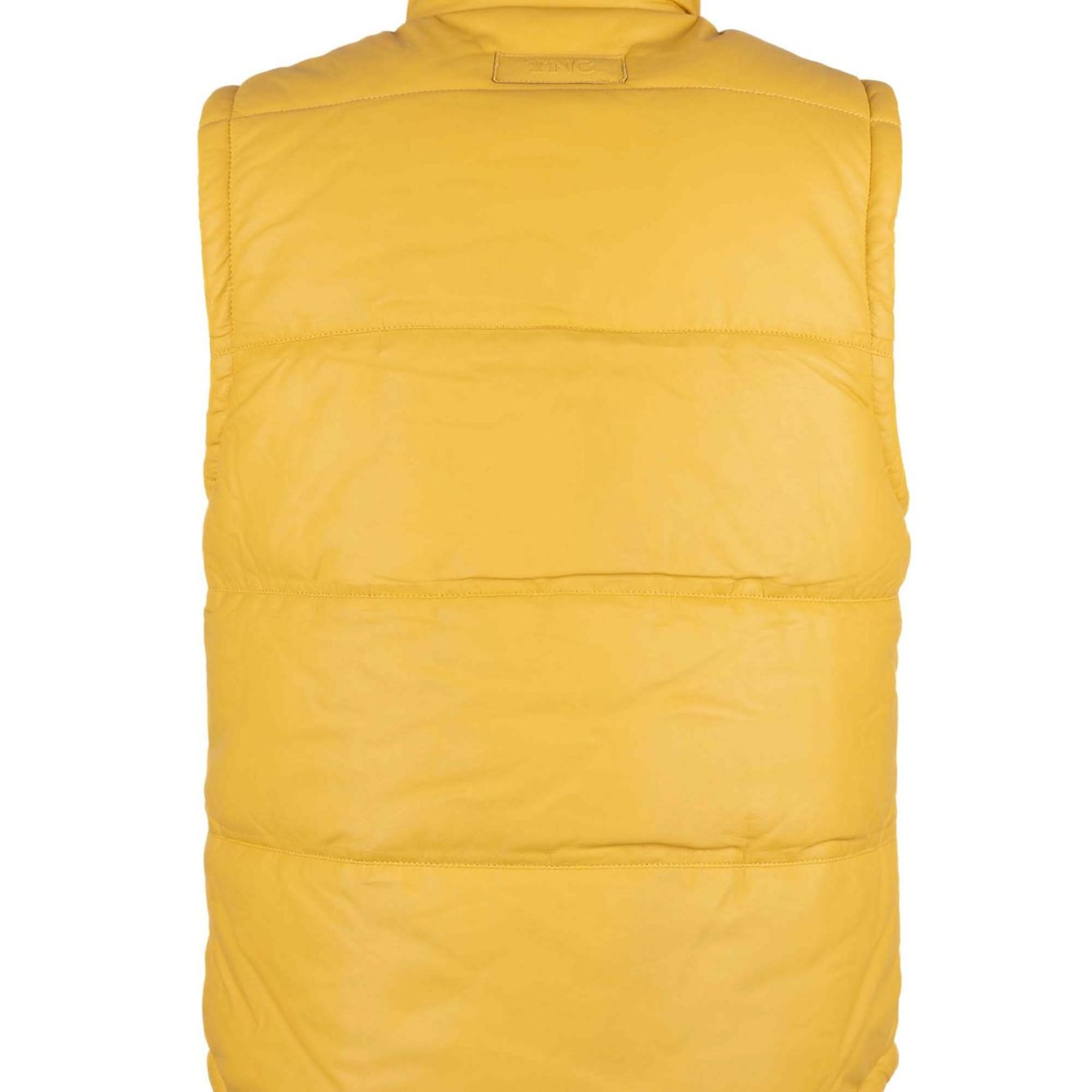 Tamer Tanca Erkek Hakiki Deri Sarı Yelek Deri Mont