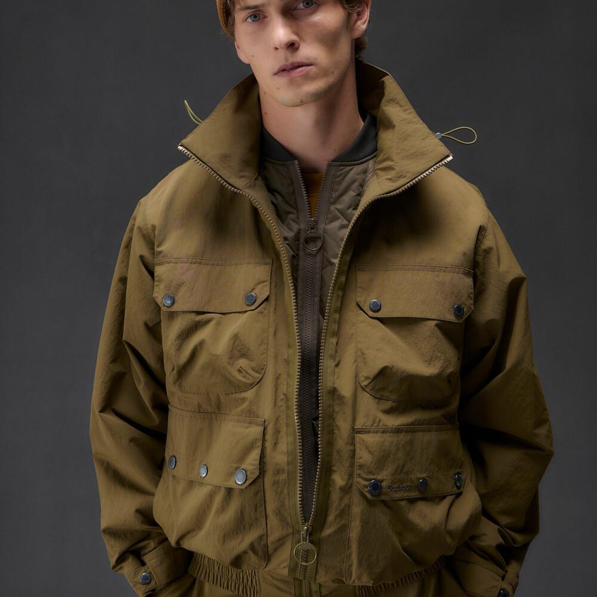 Barbour Re-Engineered Hooded Showerproof Flight Bedale Ceket