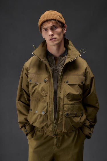  Barbour Re-Engineered Hooded Showerproof Flight Bedale Ceket