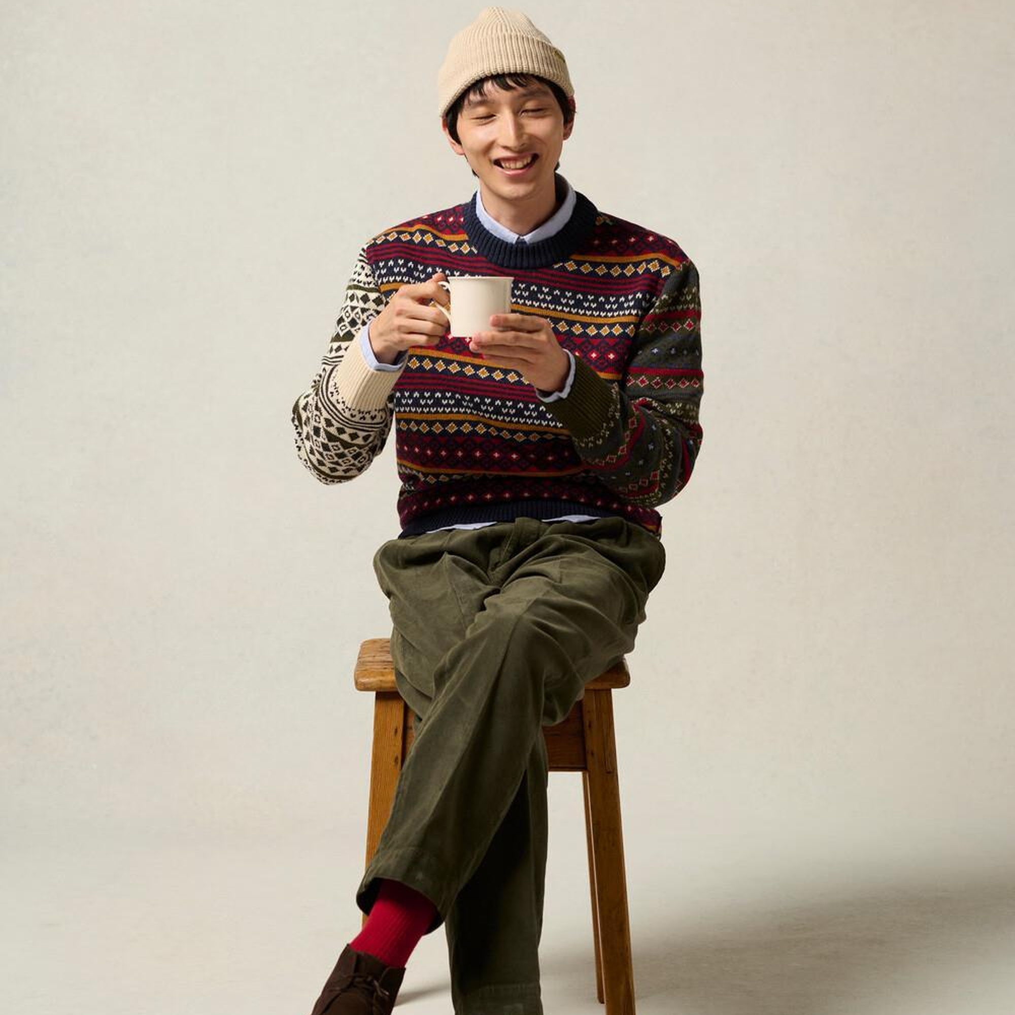 Barbour Patchwork Fair Isle Crew Neck Kazak