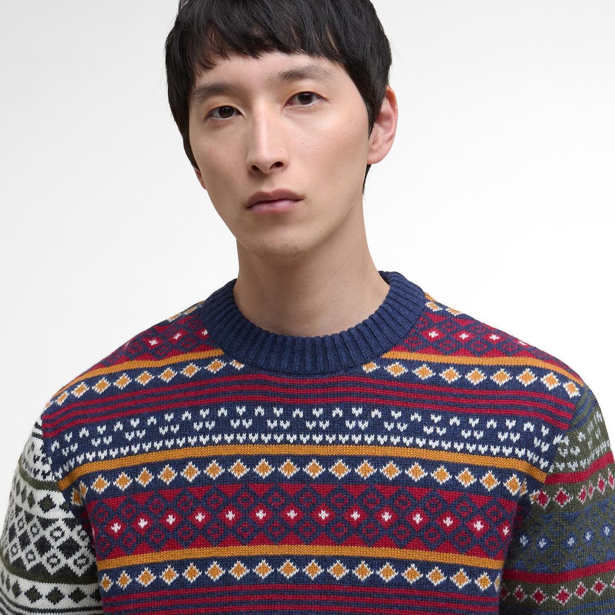 Barbour Patchwork Fair Isle Crew Neck Kazak