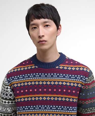  Barbour Patchwork Fair Isle Crew Neck Kazak