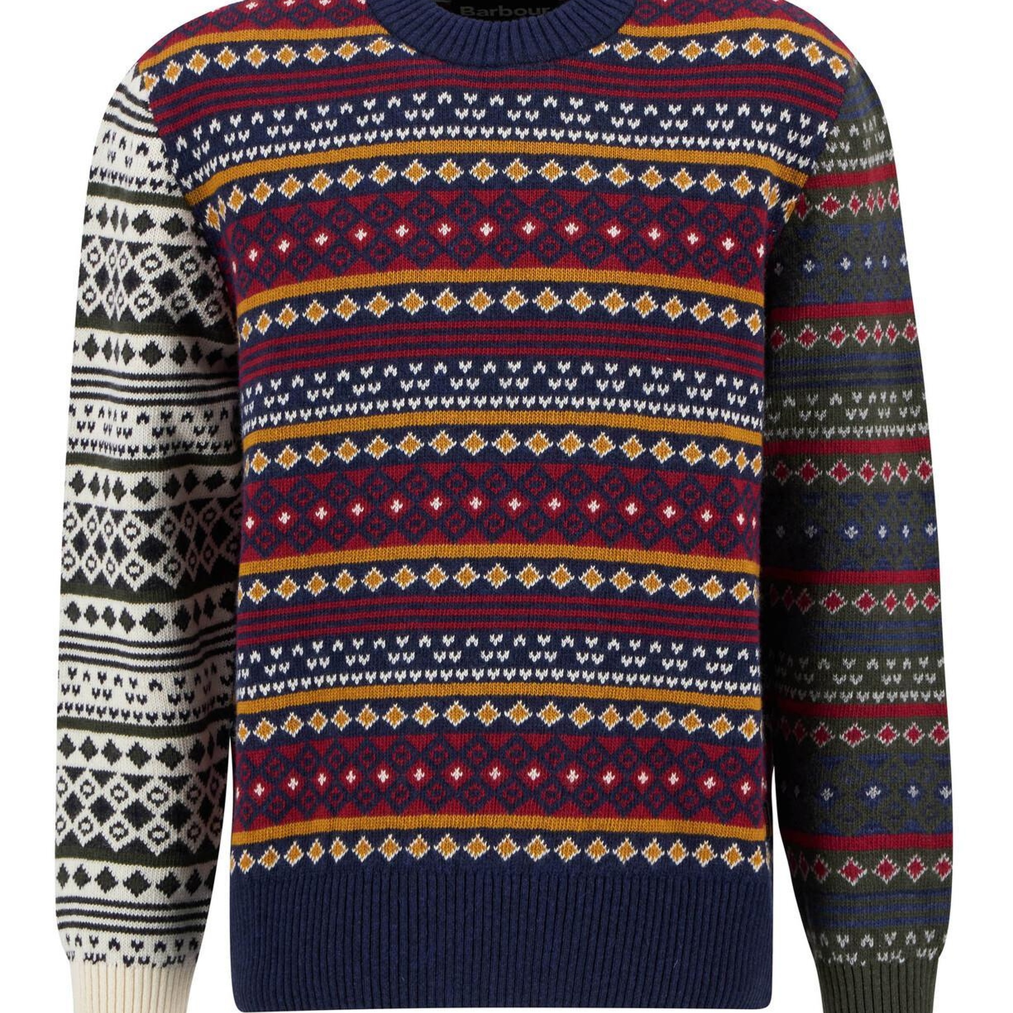 Barbour Patchwork Fair Isle Crew Neck Kazak