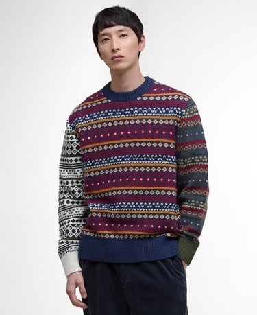  Barbour Patchwork Fair Isle Crew Neck Kazak