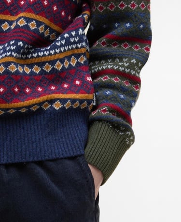  Barbour Patchwork Fair Isle Crew Neck Kazak