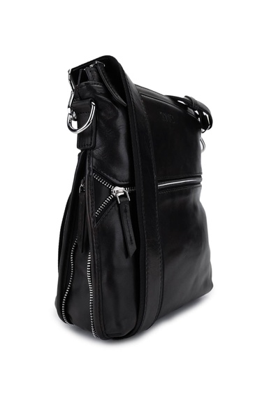  Tamer Tanca Erkek Hakiki Deri Siyah Eskitme Postacı Çanta