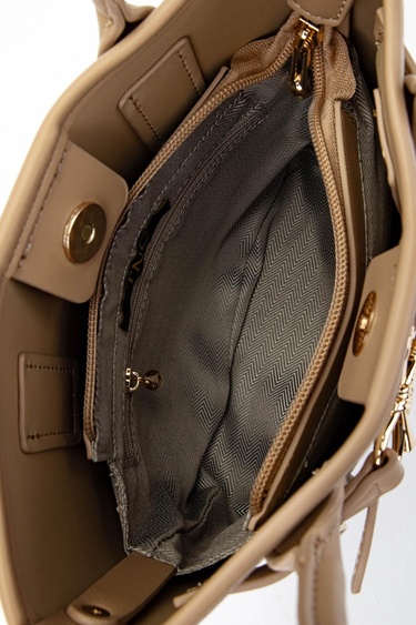  Tamer Tanca Kadın Vegan Bej Omuz Çanta