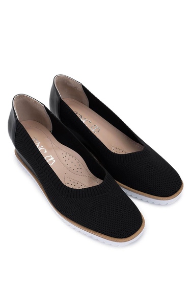  Tamer Tanca Kadın Deri & Tekstil Siyah Topuklu Ayakkabı