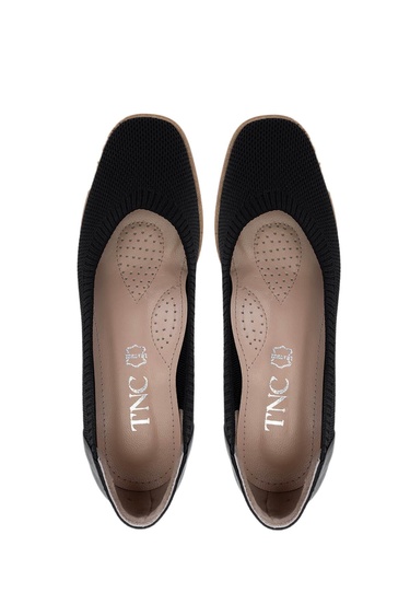  Tamer Tanca Kadın Deri & Tekstil Siyah Topuklu Ayakkabı