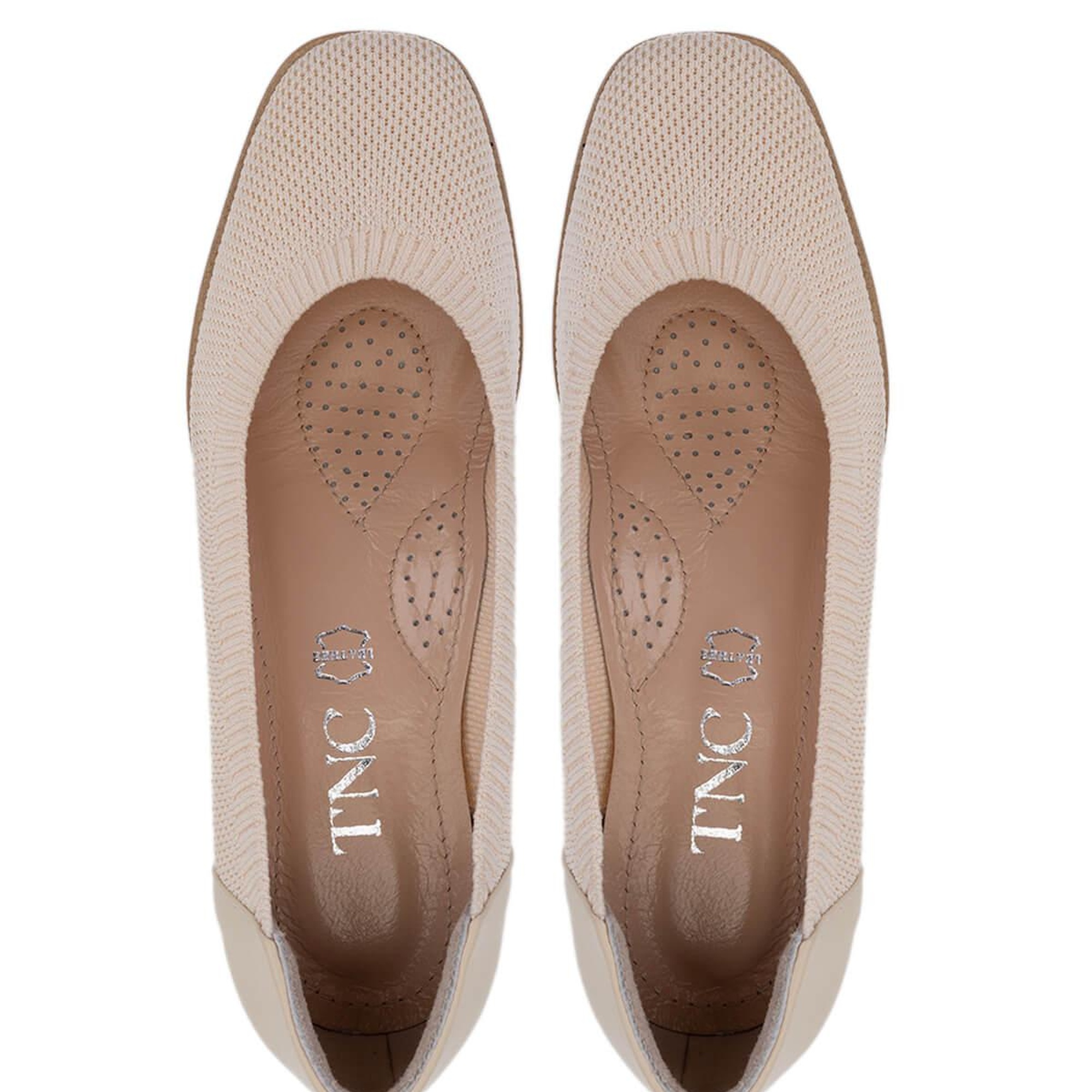 Tamer Tanca Kadın Deri & Tekstil Bej Topuklu Ayakkabı