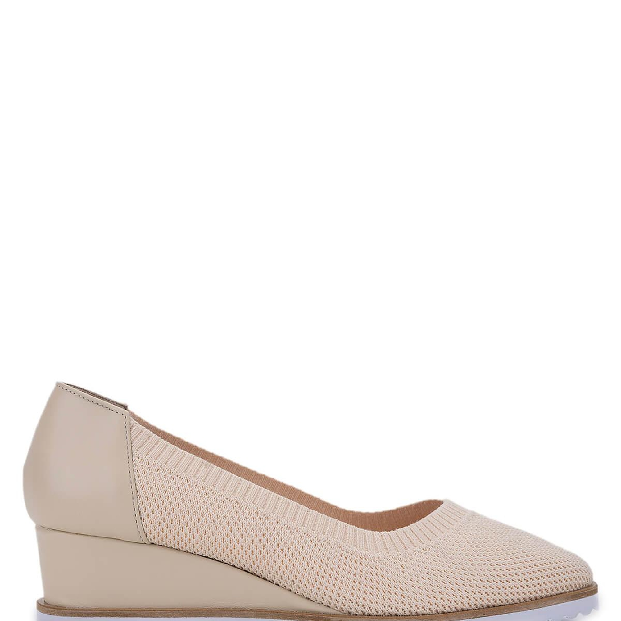 Tamer Tanca Kadın Deri & Tekstil Bej Topuklu Ayakkabı