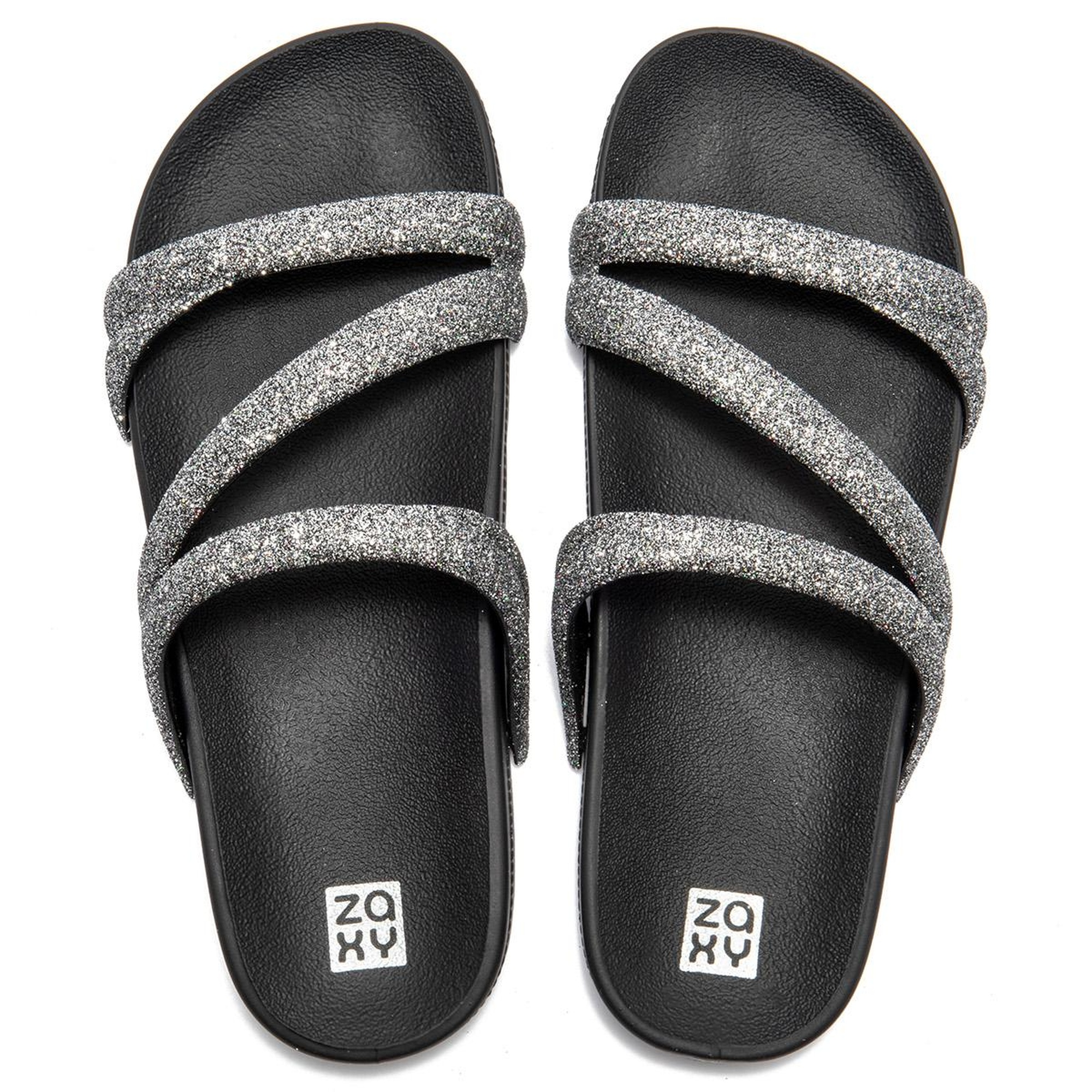 Glitter Tam Ad Kadın Terlik Gri Siyah 35/42