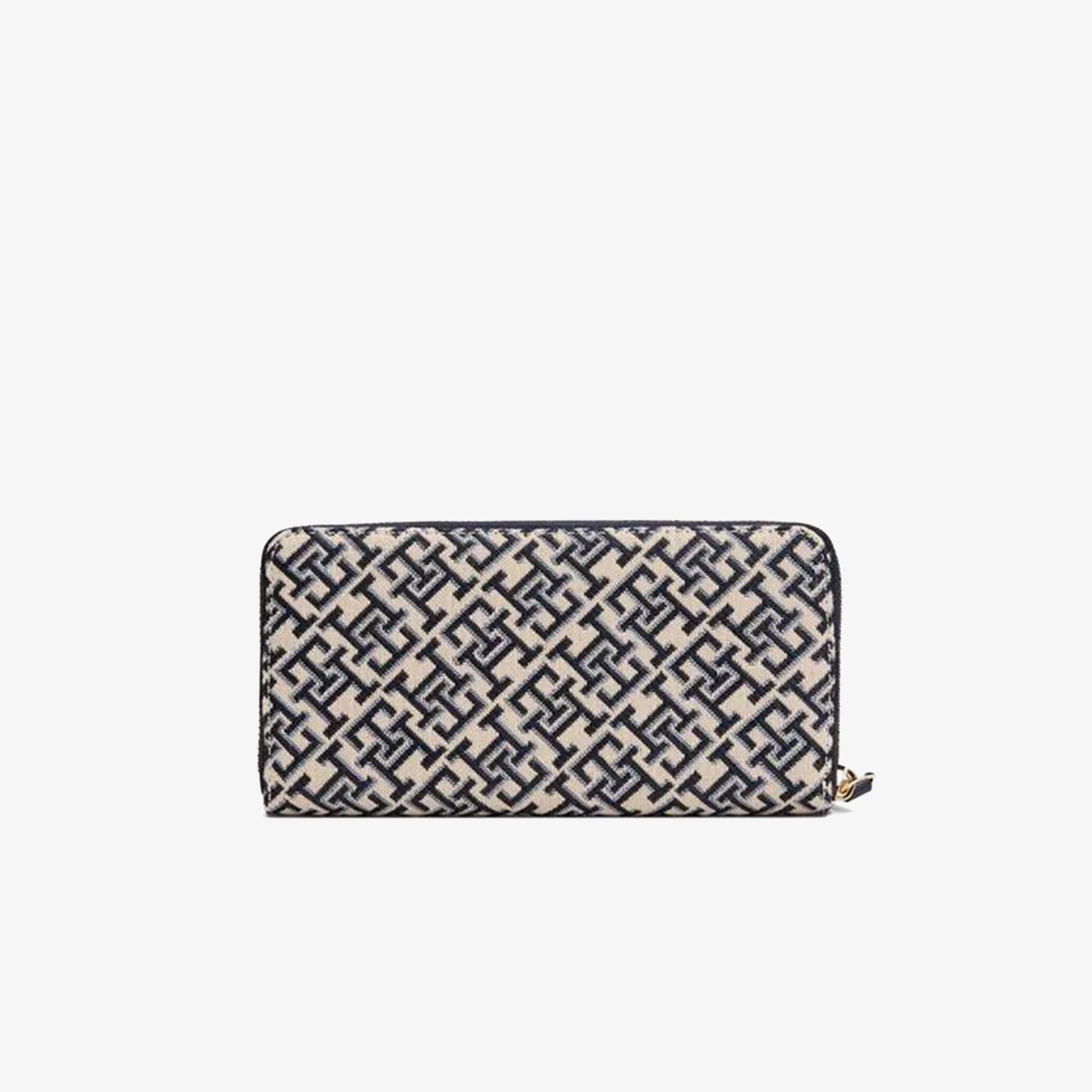 Tommy Hilfiger Jacquard Med Kadın Mavi Cüzdan