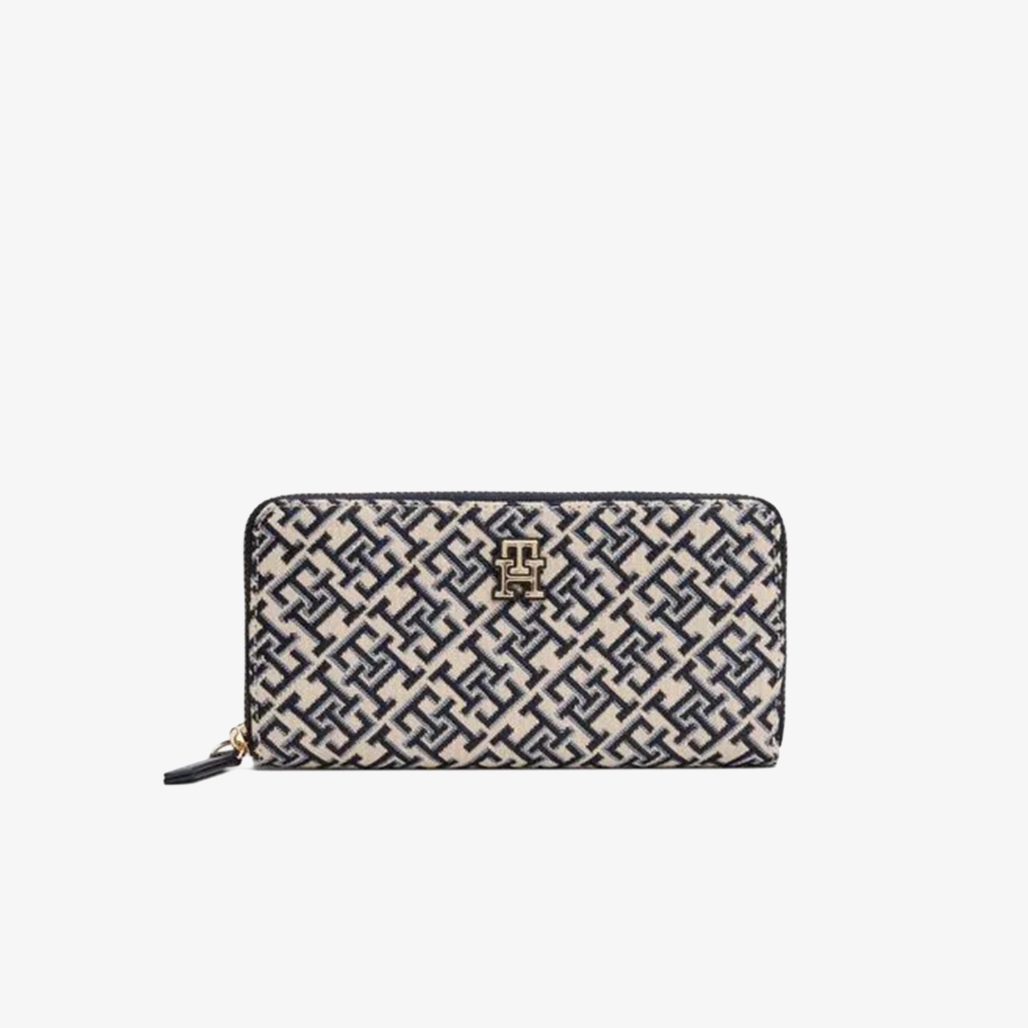  Tommy Hilfiger Jacquard Med Kadın Mavi Cüzdan