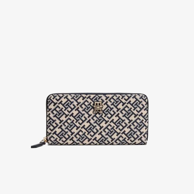  Tommy Hilfiger Jacquard Med Kadın Mavi Cüzdan