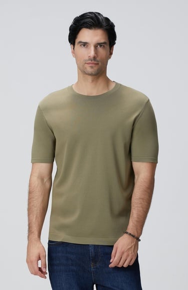  Network Erkek Haki Triko Kazak