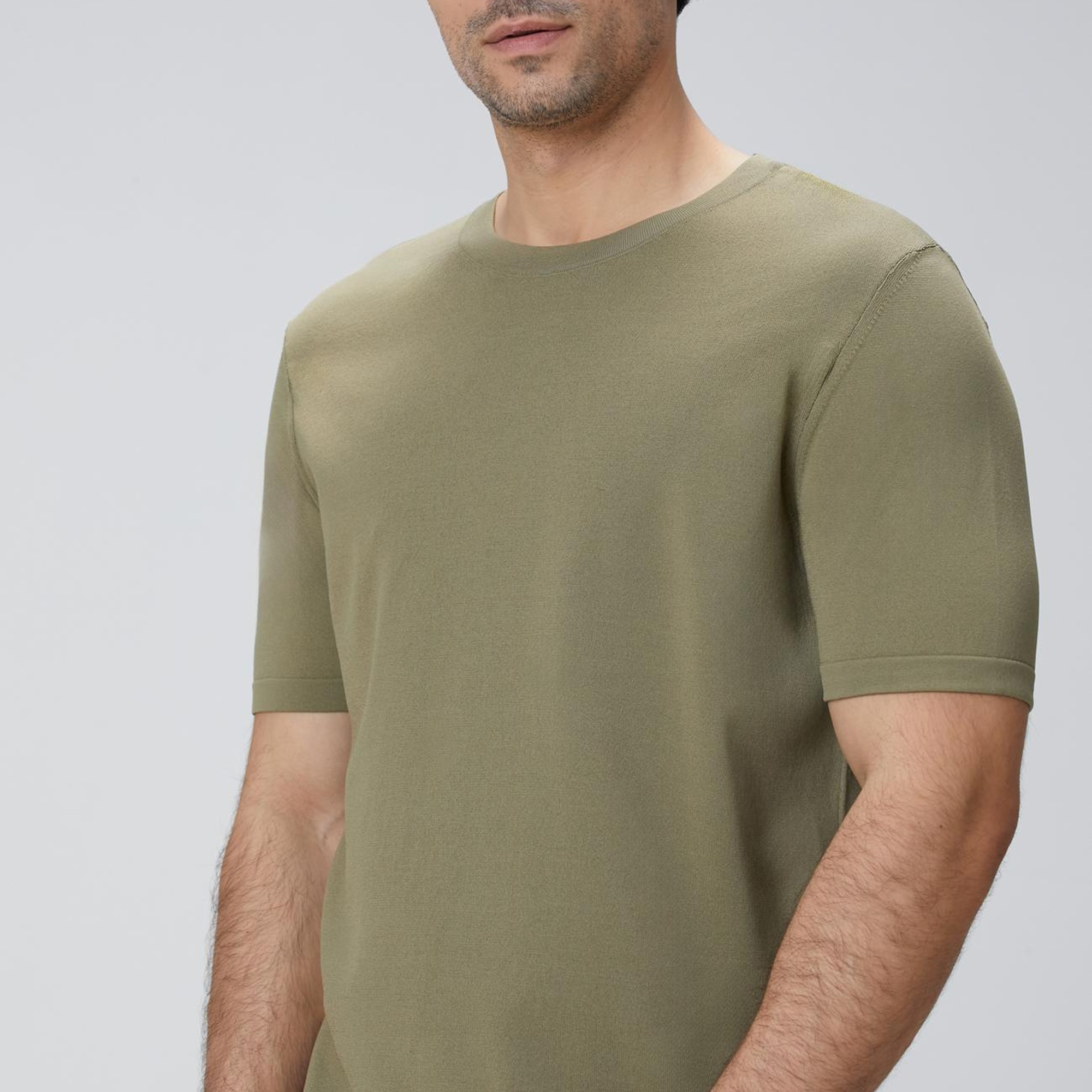 Network Erkek Haki Triko Kazak