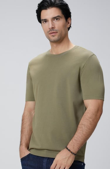  Network Erkek Haki Triko Kazak