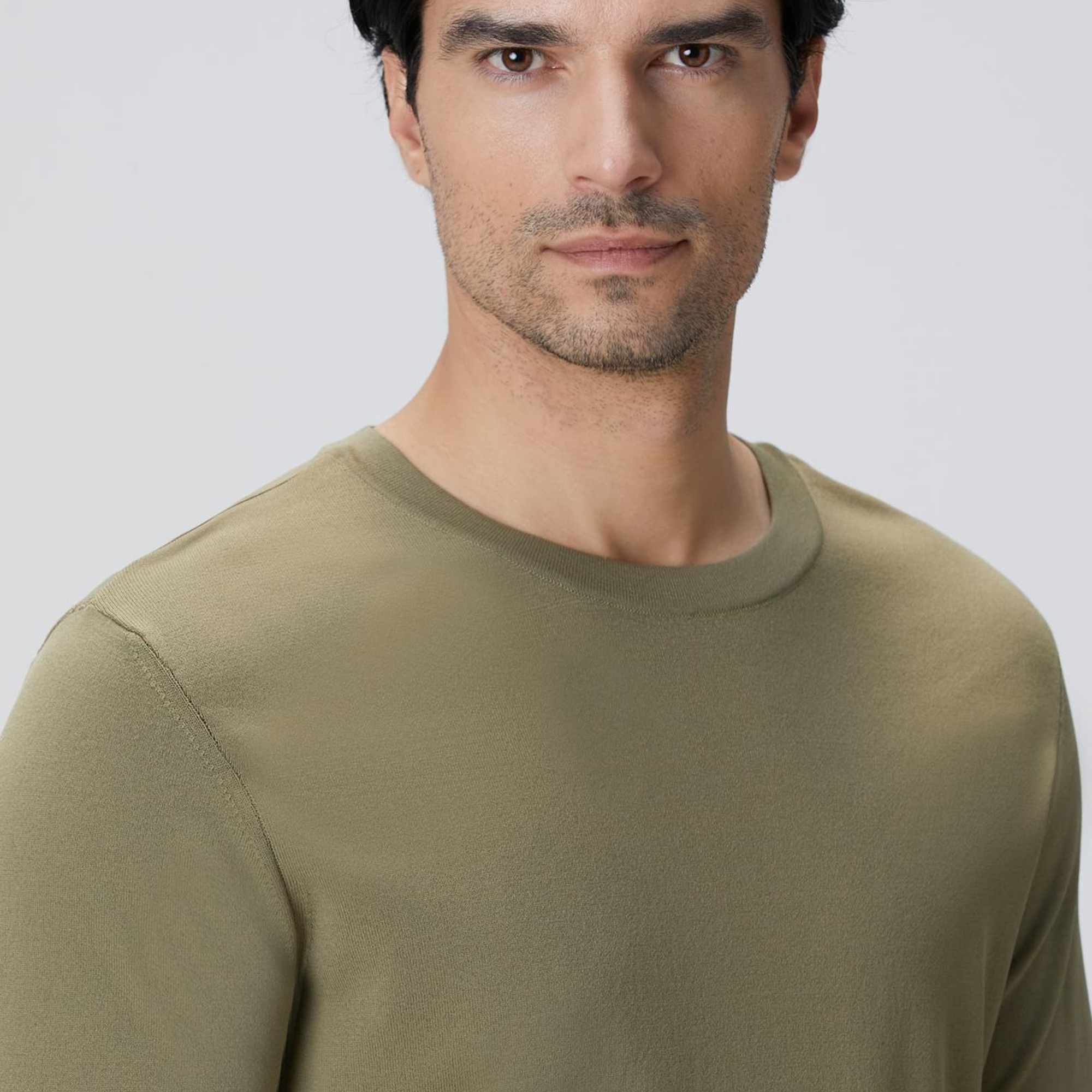 Network Erkek Haki Triko Kazak