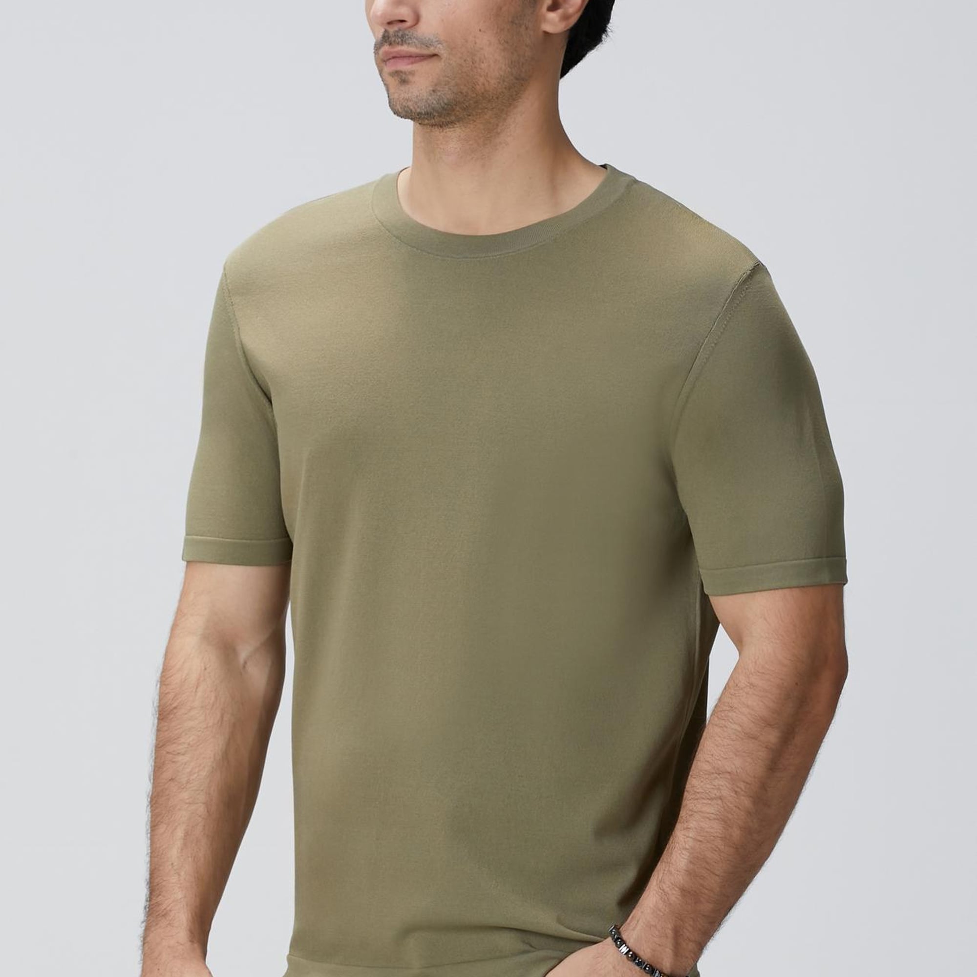 Network Erkek Haki Triko Kazak