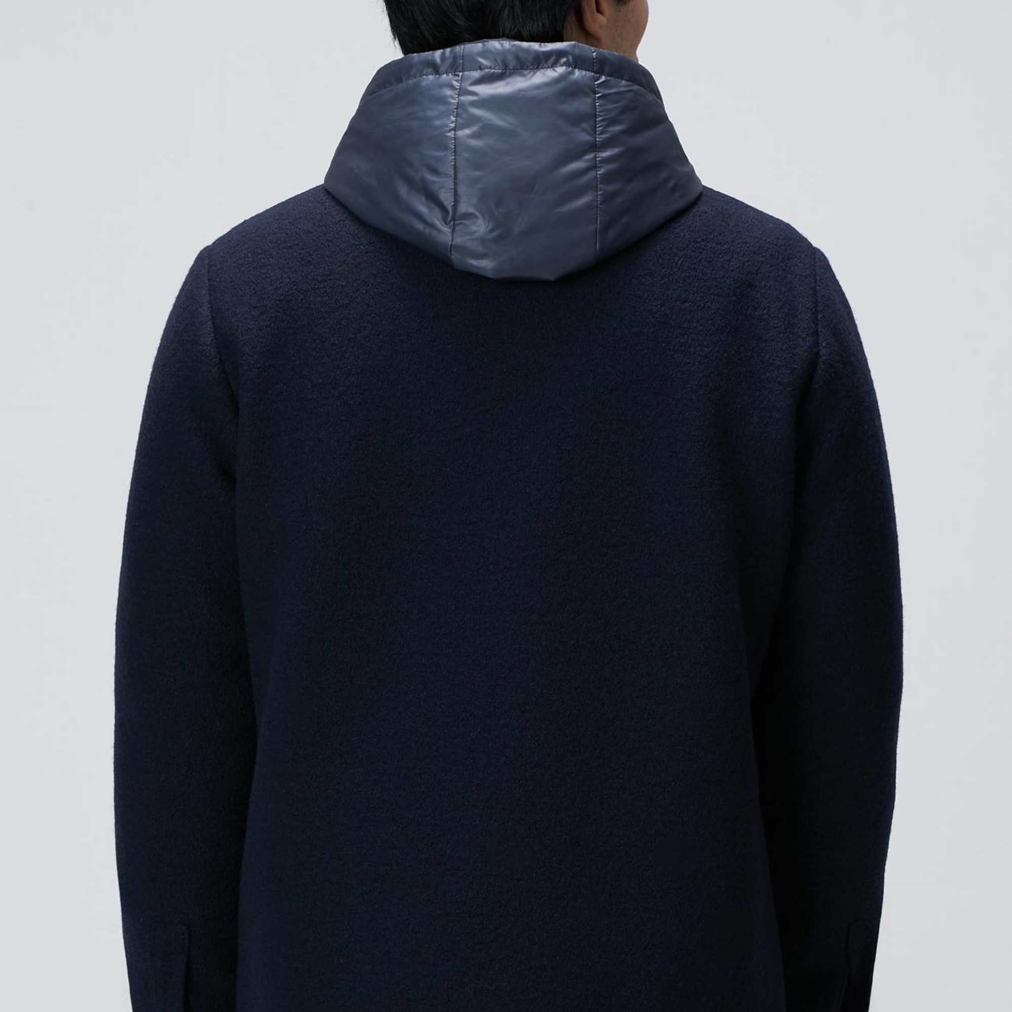 Network Erkek Lacivert Casual Yün Kaban