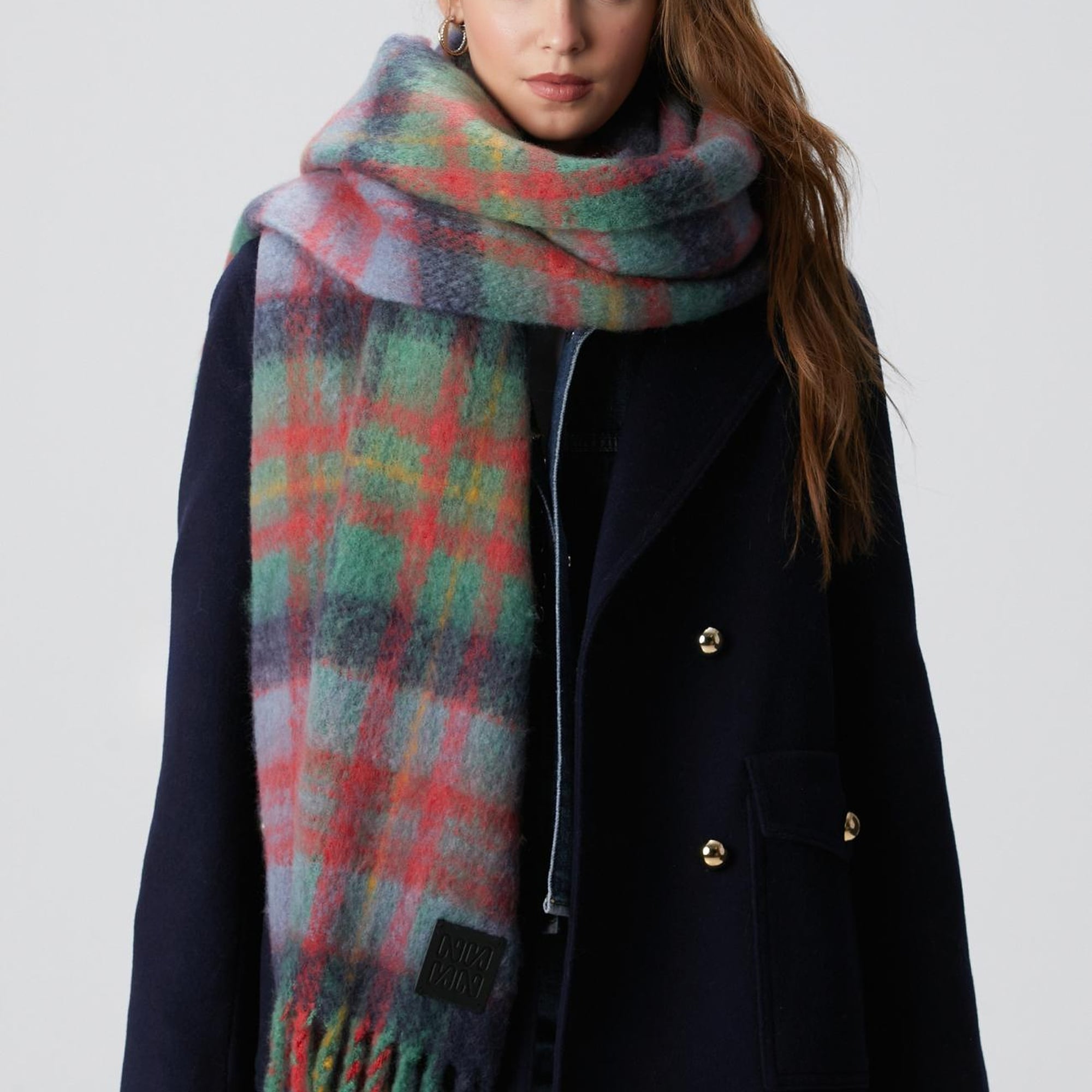 Network Kadın Yeşil Yün Karışımlı Atkı