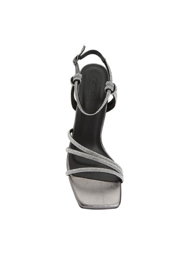  Network Kadın Platin Taşlı Suni Deri Sandalet