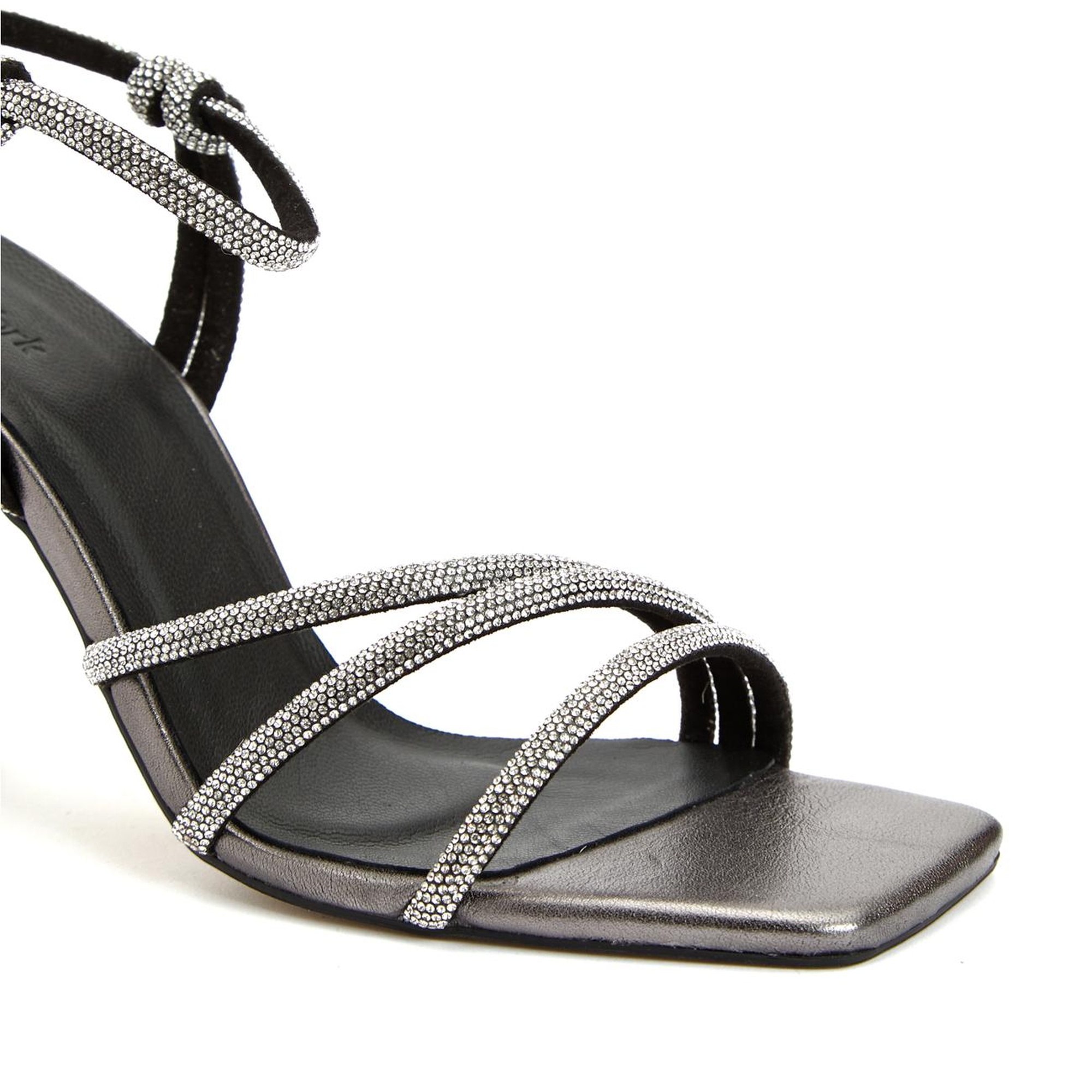 Network Kadın Platin Taşlı Suni Deri Sandalet