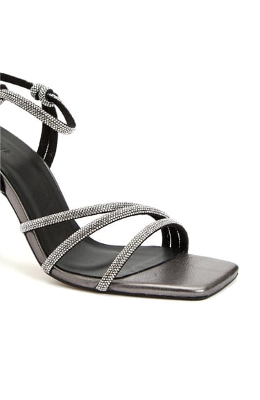  Network Kadın Platin Taşlı Suni Deri Sandalet