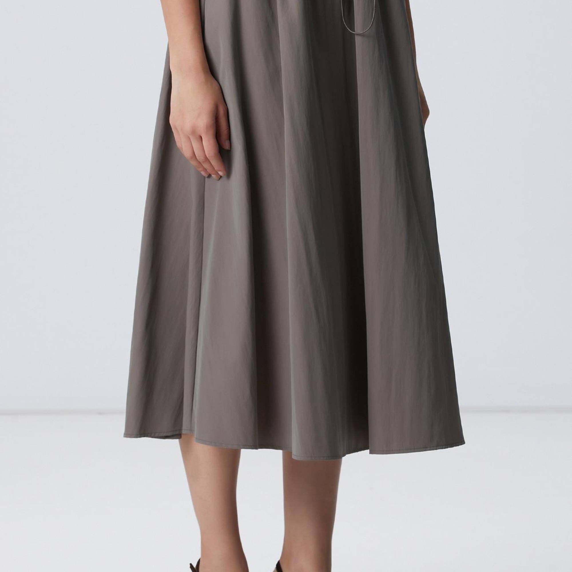 Network Kadın Açık Haki Midi Etek