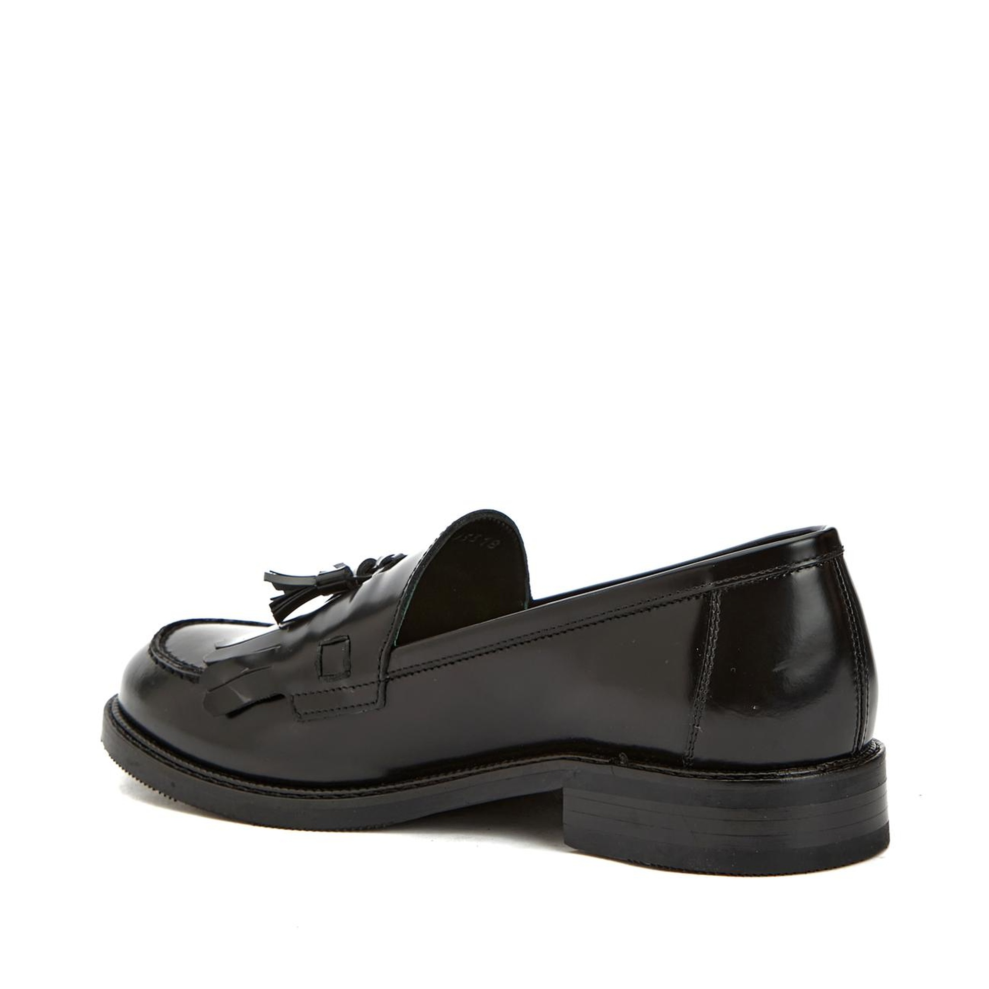 Network Kadın Siyah Açma Deri Loafer