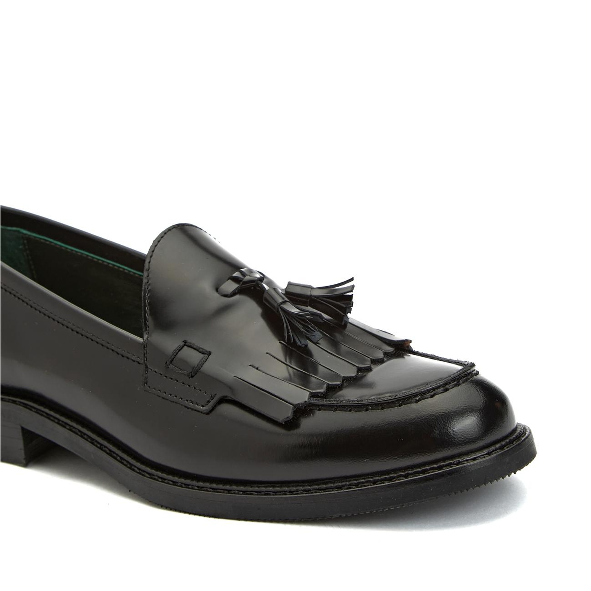 Network Kadın Siyah Açma Deri Loafer