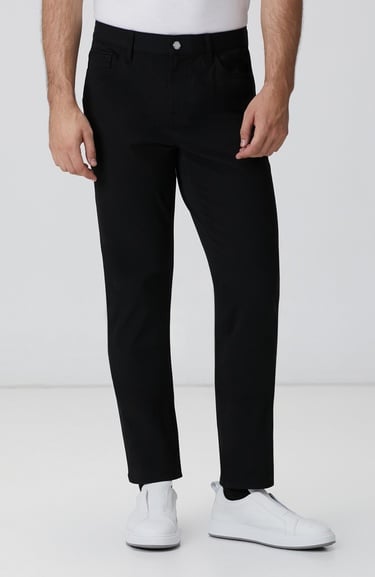  Network Erkek Siyah Casual Pantolon