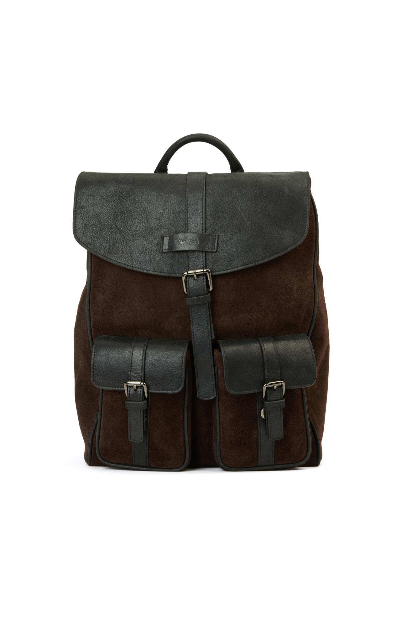  Network Erkek Kahverengi Süet Sırt Çantası