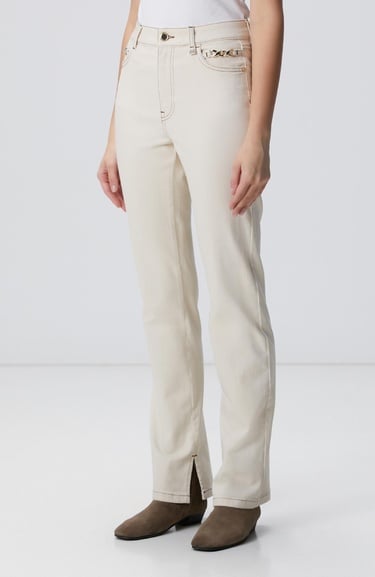  Network Kadın Naturel Aksesuarlı Denim Pantolon