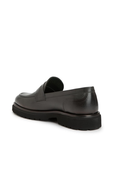  George Hogg Erkek Gri Deri Loafer
