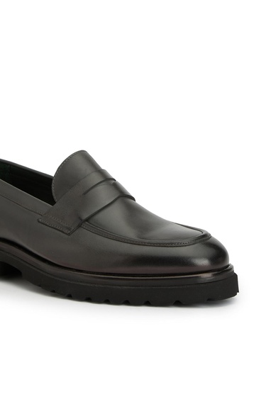  George Hogg Erkek Gri Deri Loafer