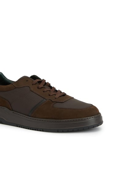  George Hogg Erkek Kahverengi Deri Sneaker