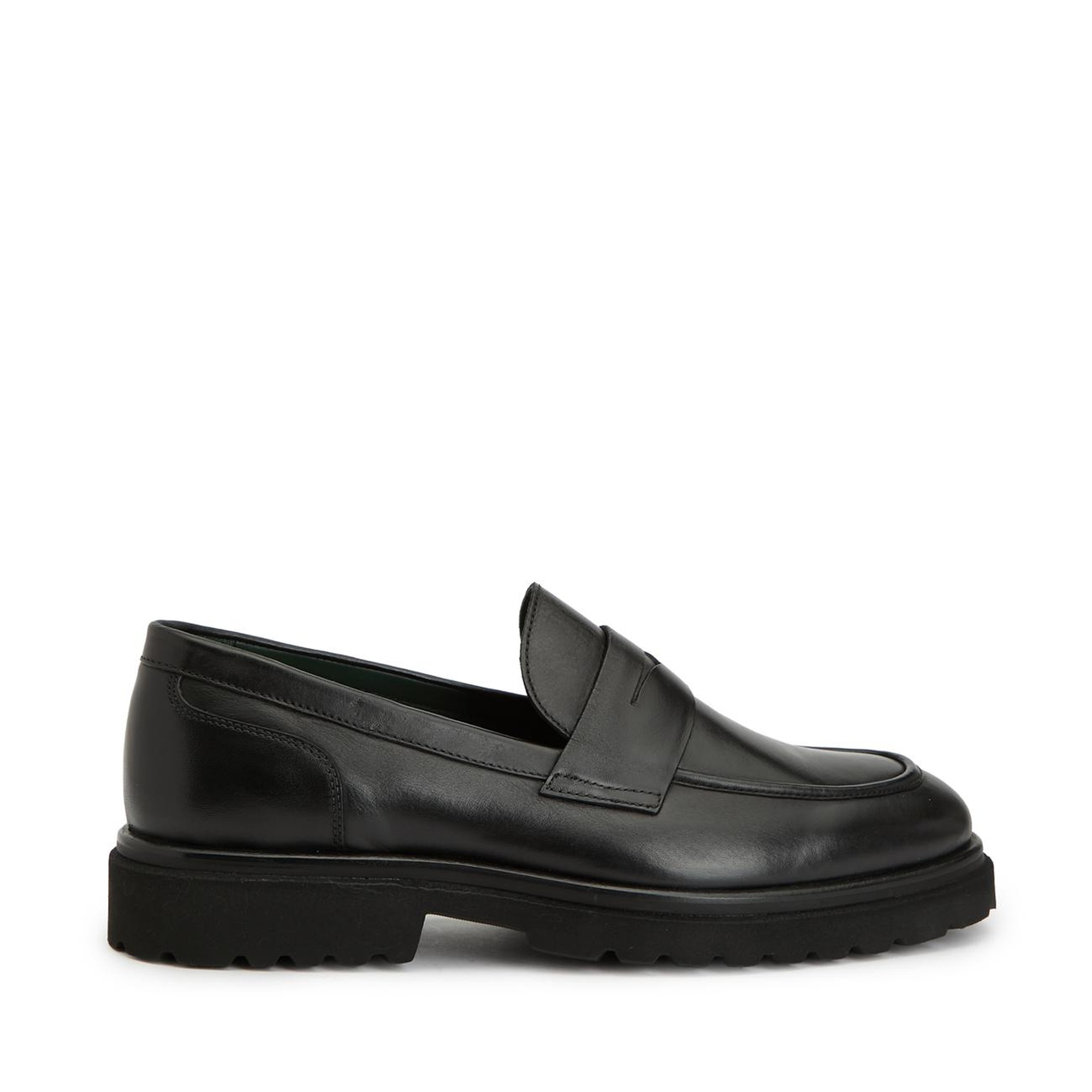 George Hogg Erkek Siyah Deri Loafer