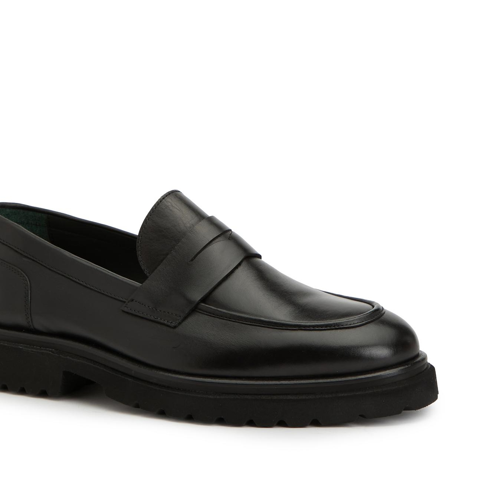 George Hogg Erkek Siyah Deri Loafer