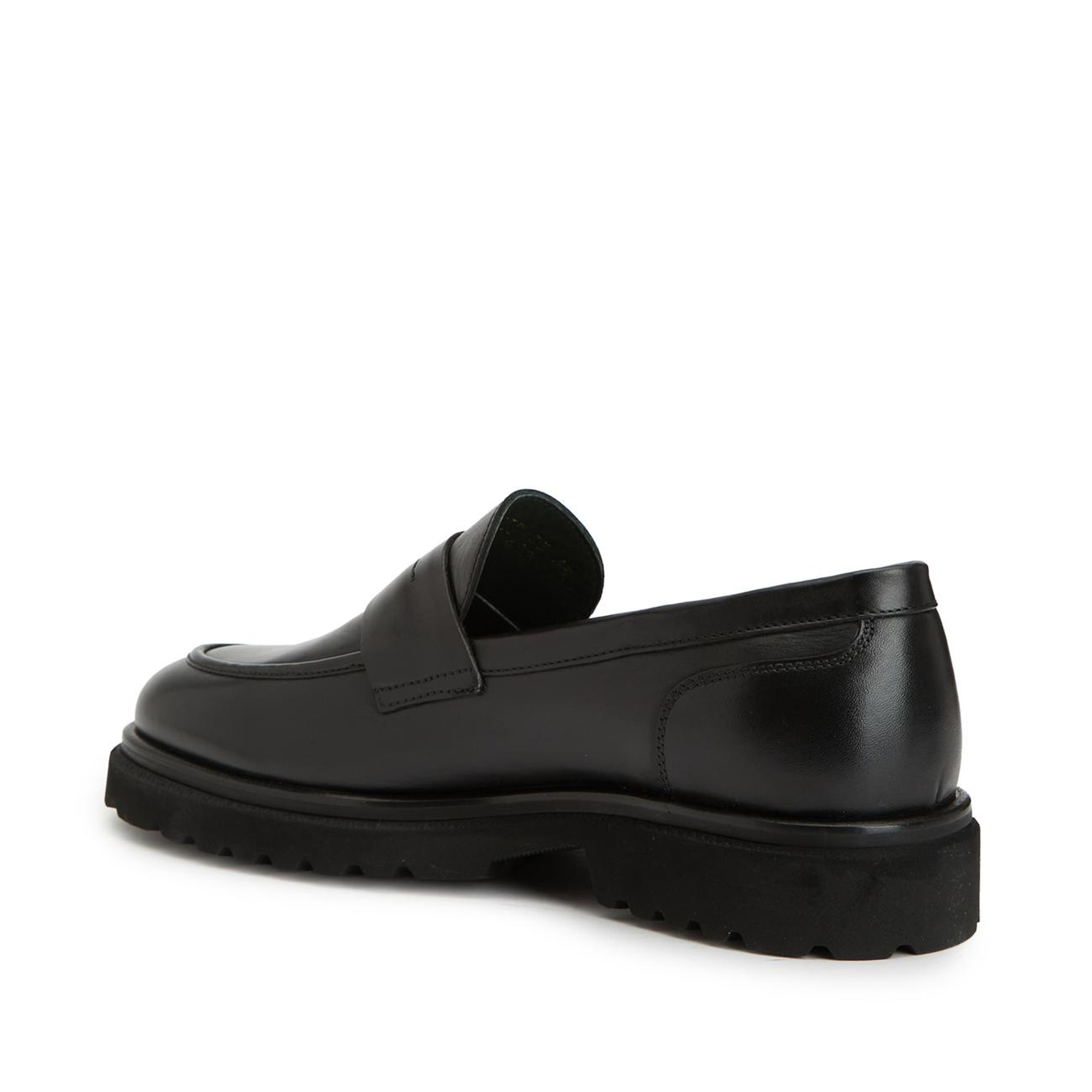 George Hogg Erkek Siyah Deri Loafer